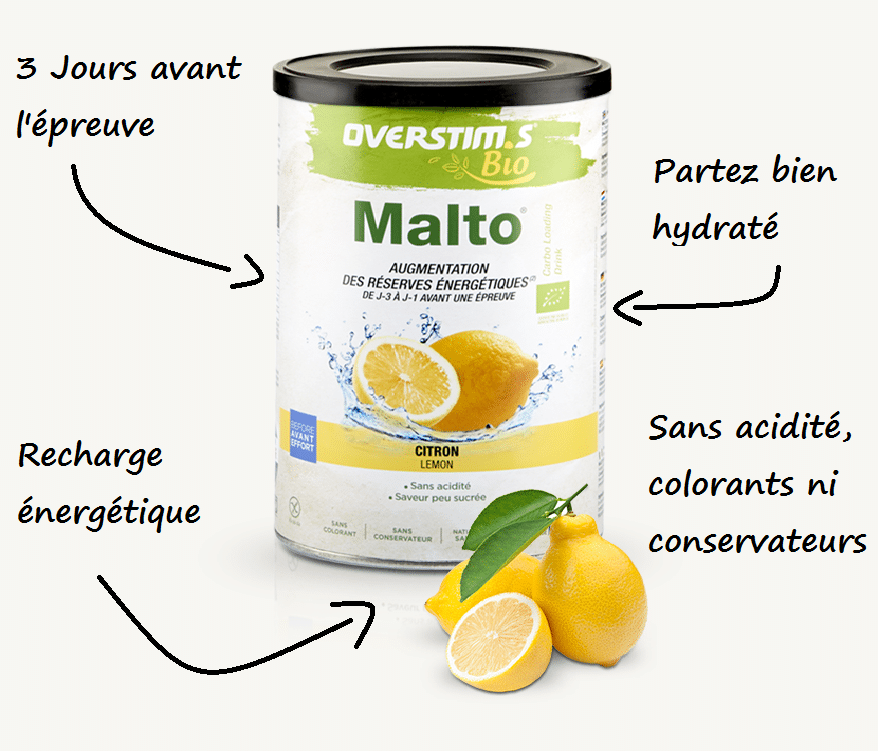 MALTO vous assure un maximum d'énergie pour votre épreuve