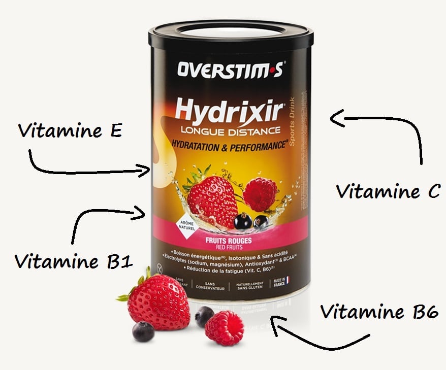 Hydrixir Longue Distance est riche en vitamines antioxydantes - Overstim;s